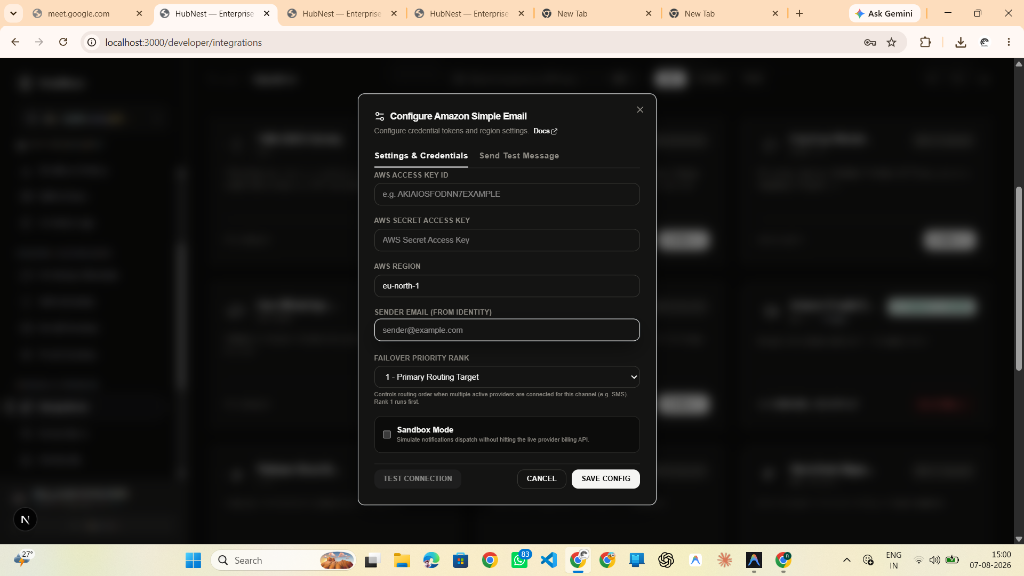 Step 3: Enter AWS IAM Access Key ID, Secret Key & Region