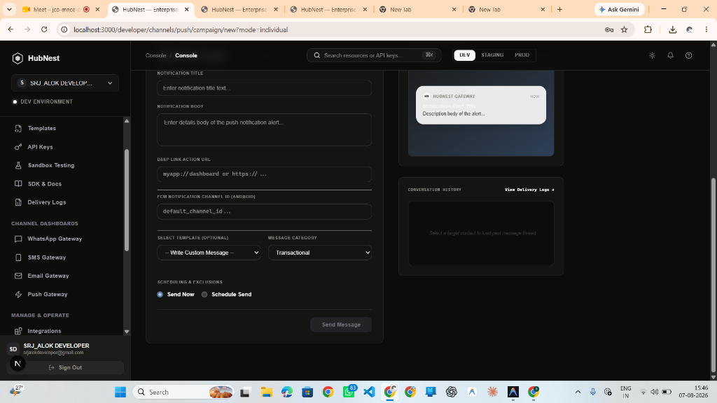 Step 5: Push Composer, OS Target Pills & Smartphone Mockup Preview