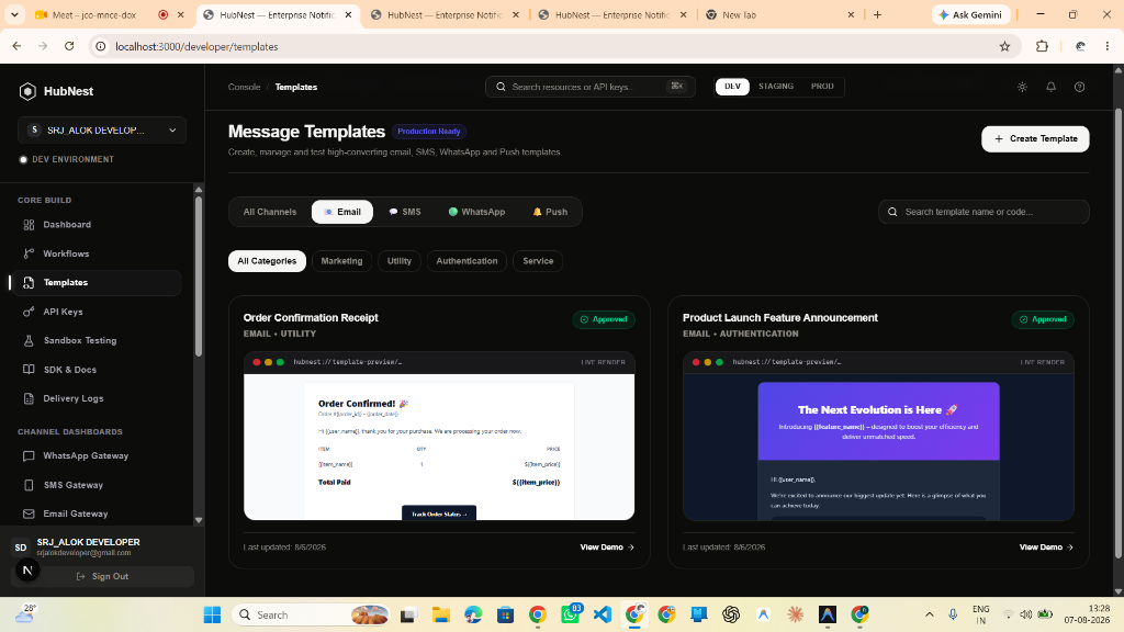 Step 1: Message Templates Console Overview & Create Template Action