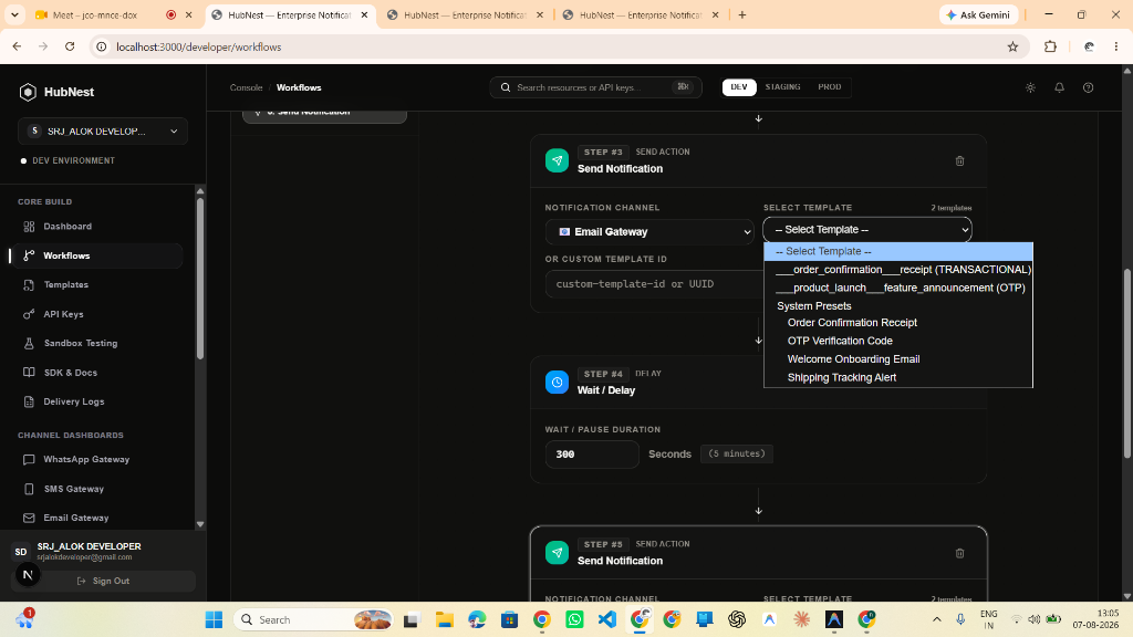 Step 3: Select Notification Template